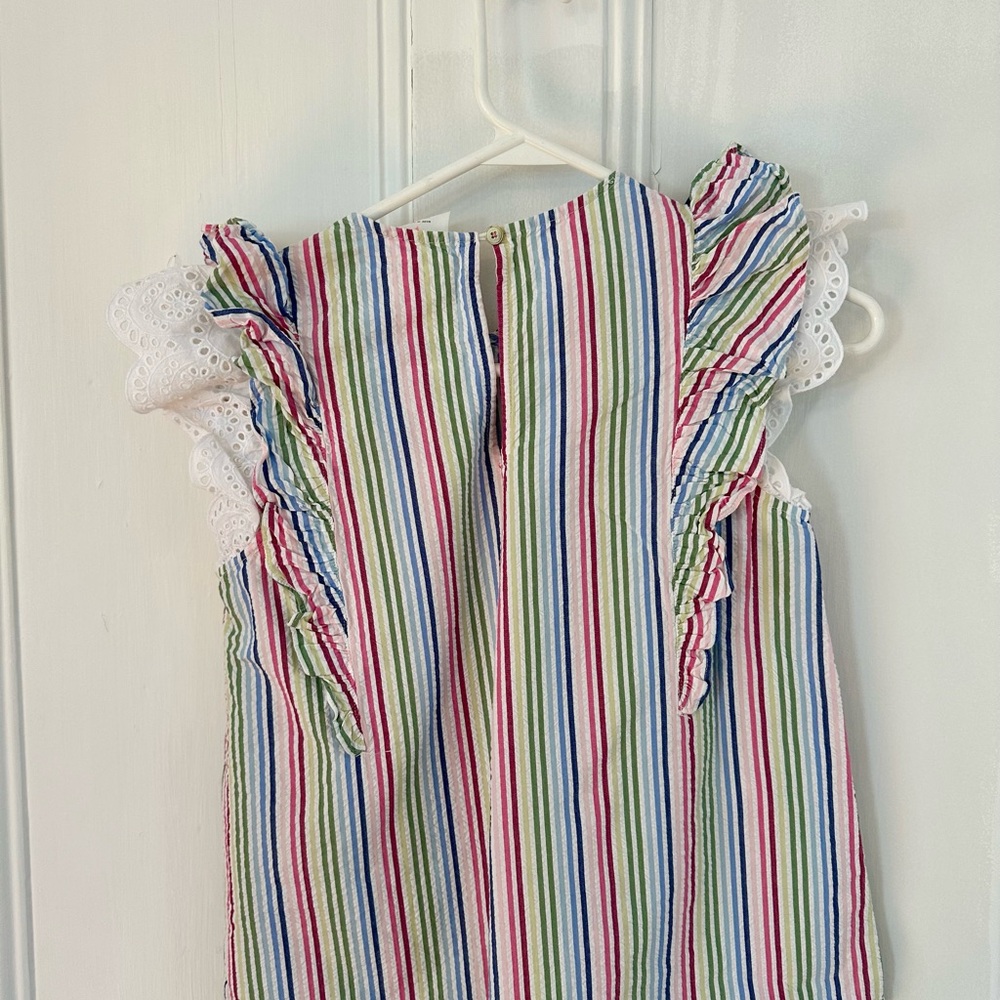 Crewcuts Multicolor Striped Ruffle Sleeve Blouse - Picture 2 of 4